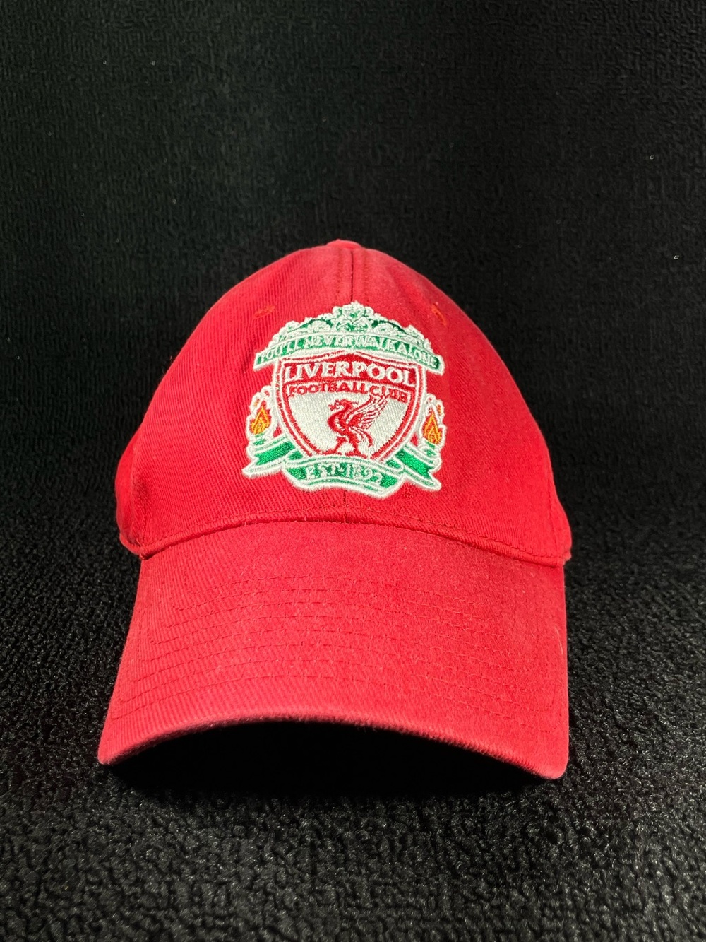 Liverpool FC Soccer Hat Cap Embroidered Crest OTS Strapback OSFA Red